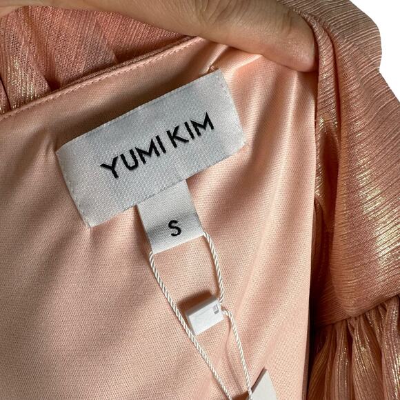 YUMI KIM Francine Pink Gold Sparkly Midi Dress Women's Size Small NWT Glam - Picture 6 of 11